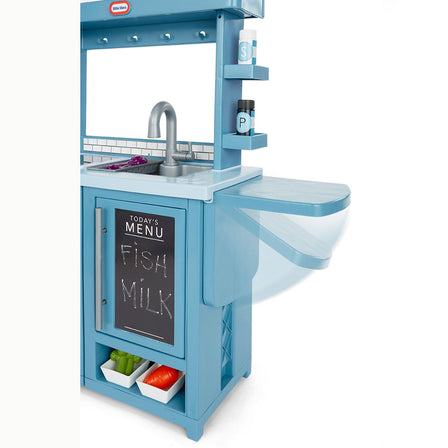 First Prep Kitchen™ - 
Kids can prepare meals on the extendable counter which folds flat for easy storage.