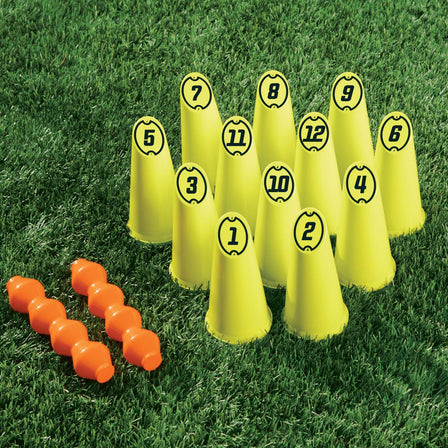 Hours of Fun 4-in-1 Backyard Games™ - 
Knock down one pin to score the pin number. Knock down more than one pin to score the number of fallen pins. First to 50 wins