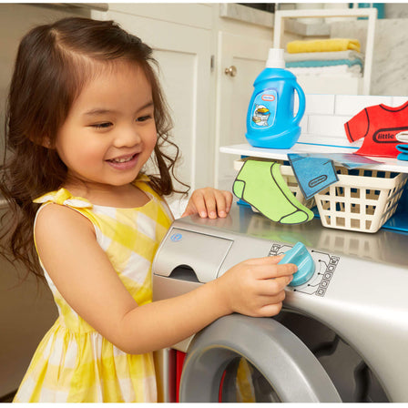 First Washer - Dryer - 
Turn the dial to activate the spinning drum to start the wash/dry cycle.