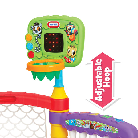 Learn & Play™ 3-in-1 Sports Zone™ - 
Raise the hoop height as your child gets taller.