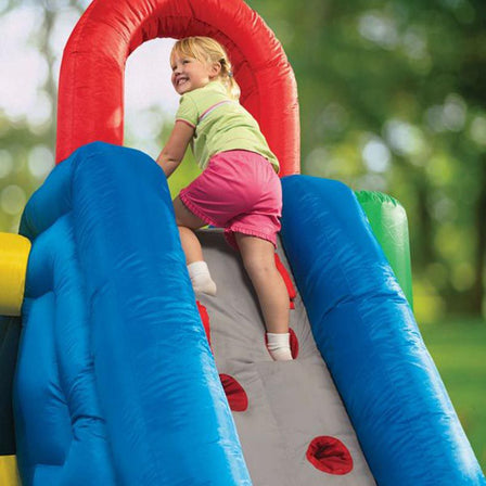 Jump 'n Double Slide Bouncer - 
Climbing wall entrance.
