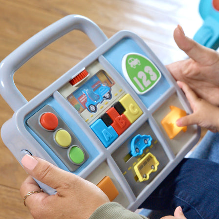 Learn & Play™ Learning Lane Activity Walker™ - 
Easy-to-remove, interactive detachable panel is perfect to take on road trips and family vacations. 