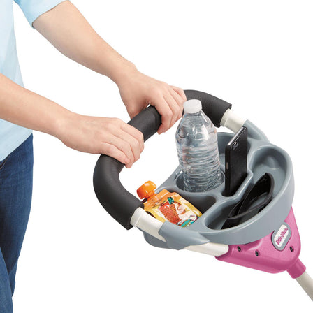 Perfect Fit™ 4-in-1-Trike - Pink - 
Parent push handle includes a convenient tray with beverage holder.