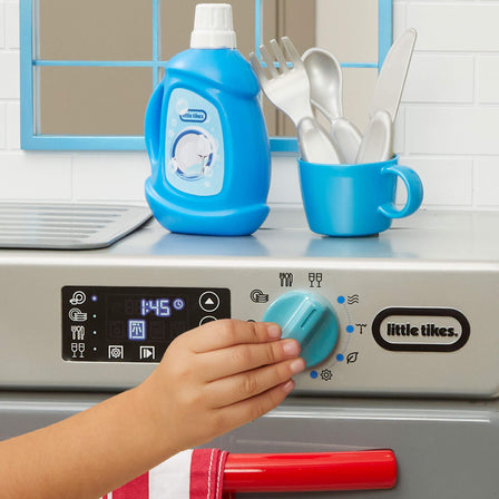 First Dishwasher - 
Turn the knob to hear different sounds of washing cycles.