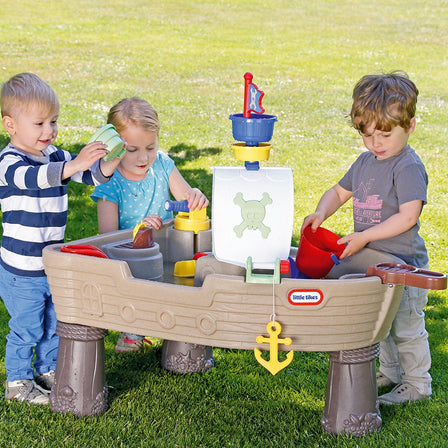 Anchors Away Pirate Ship Water Table - 
Fun pirate ship themed outdoor, water playset loaded with spinning feature
