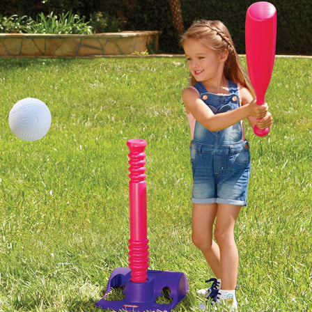 TotSports™ T-Ball Set - Purple and Pink - 
The over-sized bat and balls makes hitting easy.
