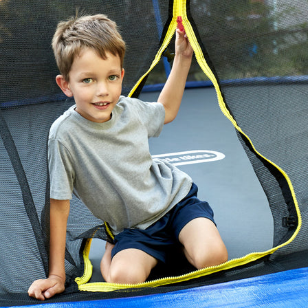 Mega 15-foot Trampoline - 
The entrance door is convenient for kids to go in and out.