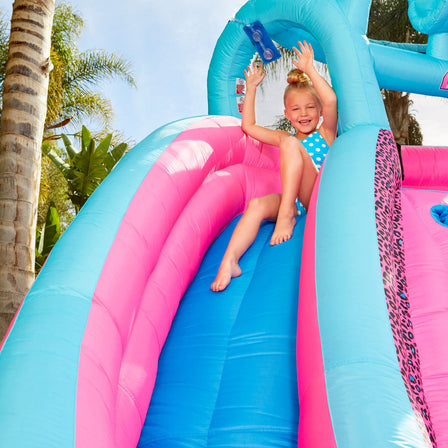 LOL Surprise™ River Race Water Slide - 
Slides lead to a wide splash pool.