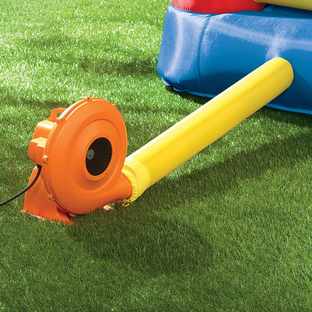 Jump 'n Slide™ Bouncer - 
After inflation, blower must run continuously while children are playing.