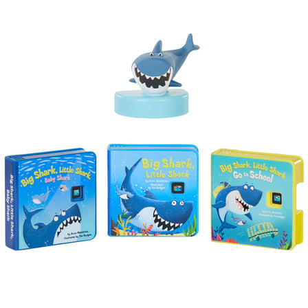 Story Dream Machine™ Random House Big Shark, Little Shark Collection - 
Enjoy 3 Big Shark, Little Shark stories and 1 Big Shark character that adds light effects in nightlight mode.