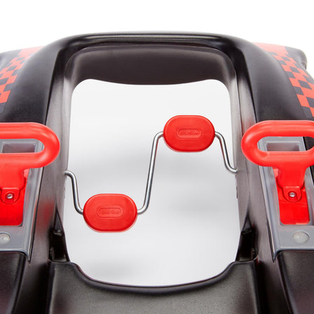 Jett Car Racer™ - 
Dual handles control rear wheel steering.