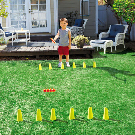 Hours of Fun 4-in-1 Backyard Games™ - 
Try to knock down each of the opposing team’s 6 pins. When you knock down an opponent’s pin, add it to your line. Winner is the first team to capture all 12 pins