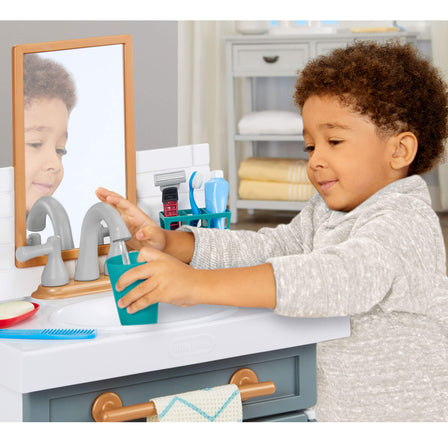 First Bathroom Sink - 
This bathroom sink lets kids roleplay getting ready in the morning, just like their parents.