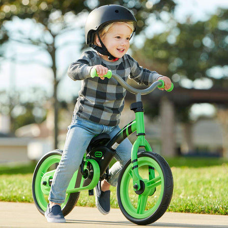My First Balance-to-Pedal Bike™ - 
Unique design with pedals that fold in and out so your child can learn to ride faster.
