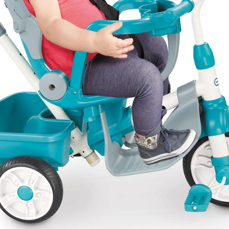 Perfect Fit™ 4-in-1 Trike - Teal - 
Includes a removable waist bar and detachable footrest.