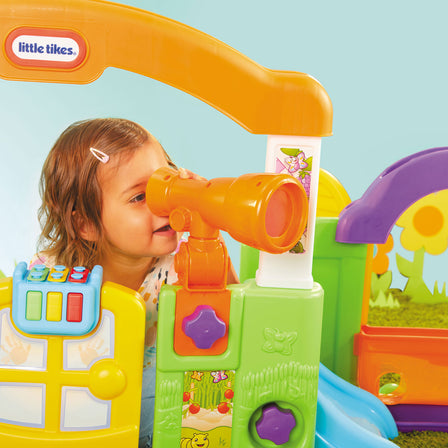 Activity Garden™ - 
Pretend to look at the sky using the movable look through telescope.