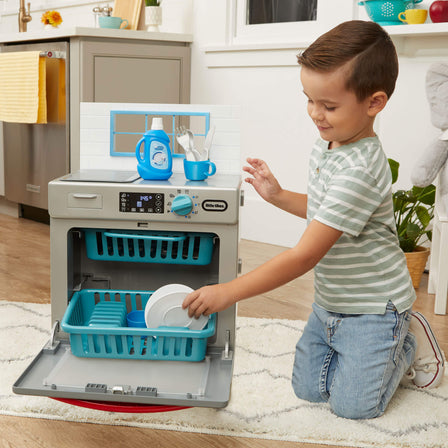 First Dishwasher - 
Kids can pretend and use their imagination, and learn to do the dishes, help out and be responsible.