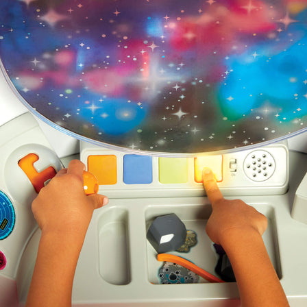Adventure Rocket™ - 
Use the interactive control panel for realistic lights and sounds and a fun repeat game.