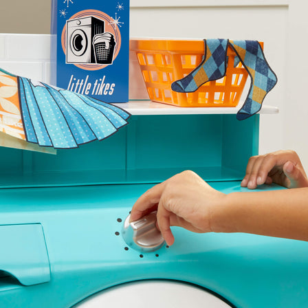 First Retro Washer-Dryer - 
Turn the dial to hear realistic, retro washing sounds, just like the old days.