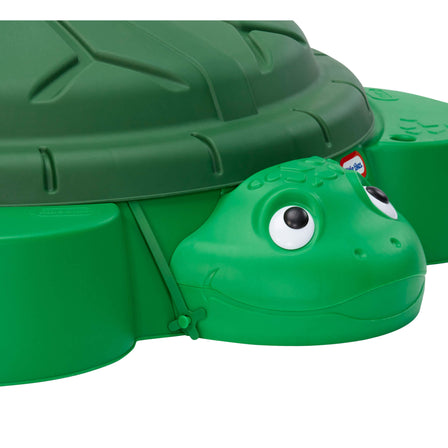 Turtle Sandbox - 
Turtle shell is a removable lid that tethers and snaps closed.