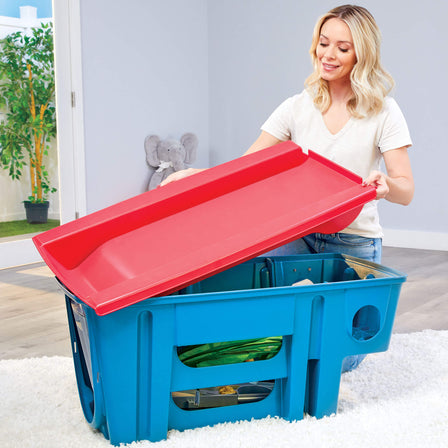 Easy Store™ Slide & Explore - 
The 4.5ft slide transforms into a lid for easy storage.